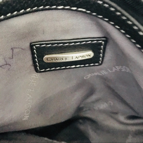 Charlie Lapson black leather satchel shoulder bag‎ - Picture 6 of 9